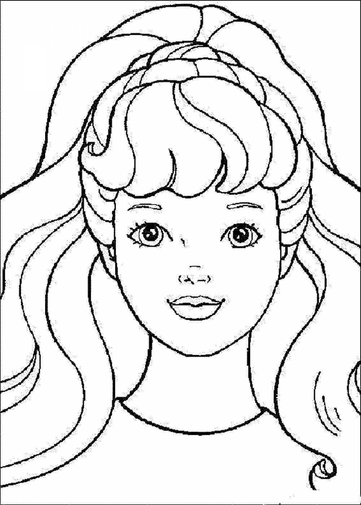 Animated portrait of a girl for children