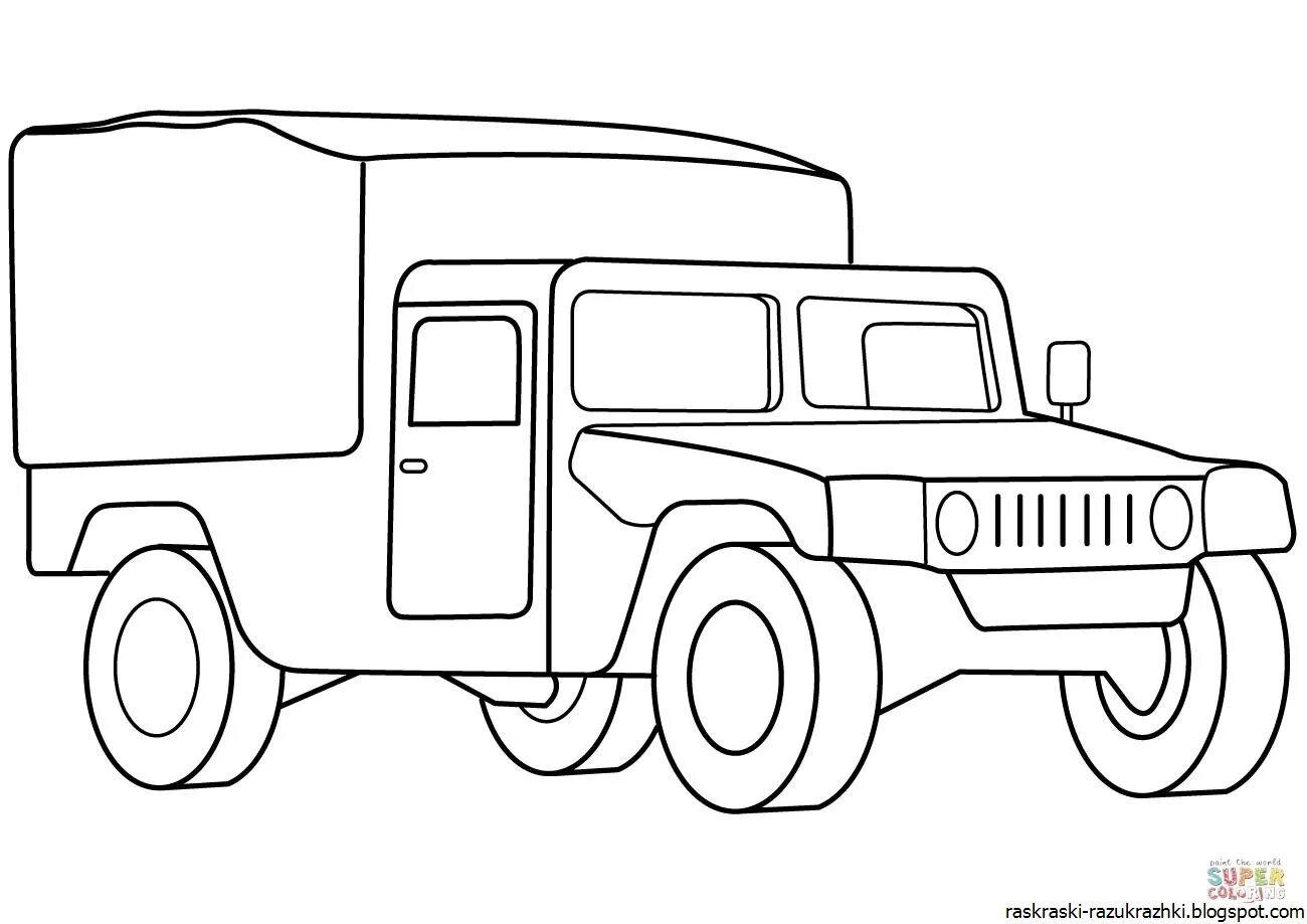 Glamorous military vehicle coloring page