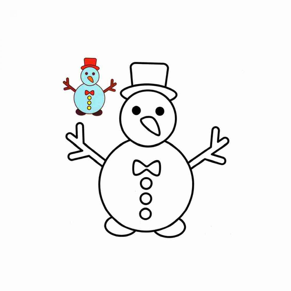Веселый снеговик для детей #1