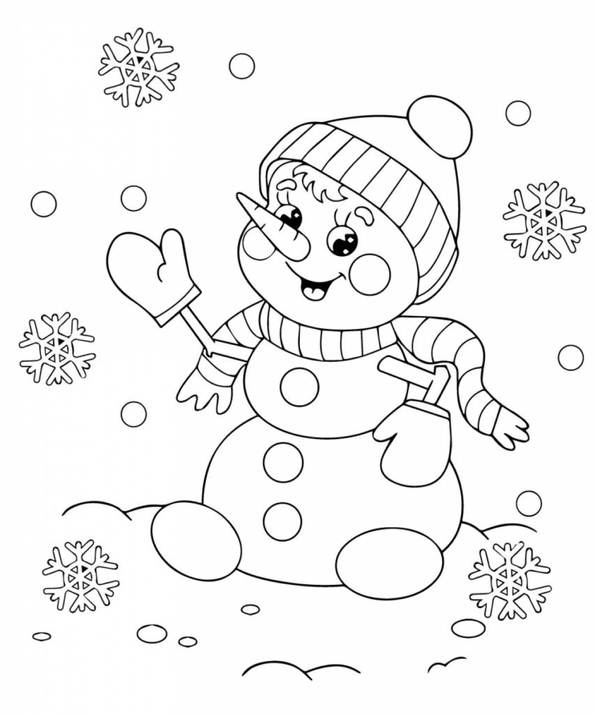 Веселый снеговик для детей #3