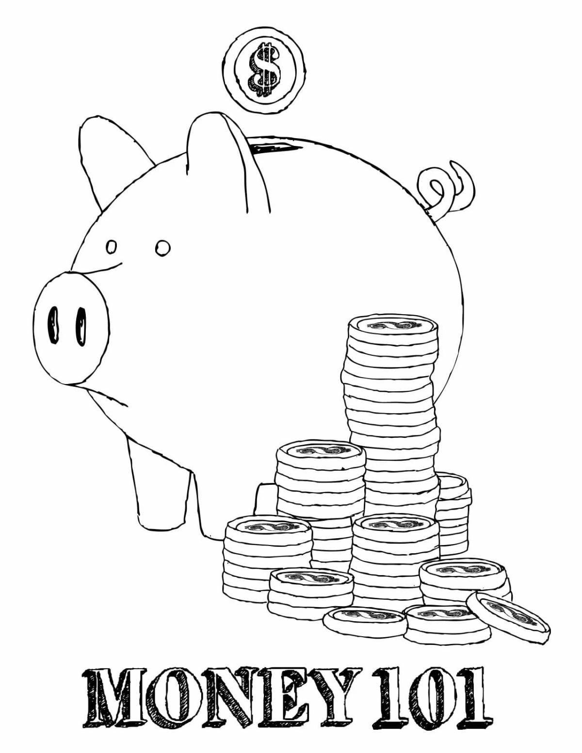 Amazing money ruble coloring pages for the little ones