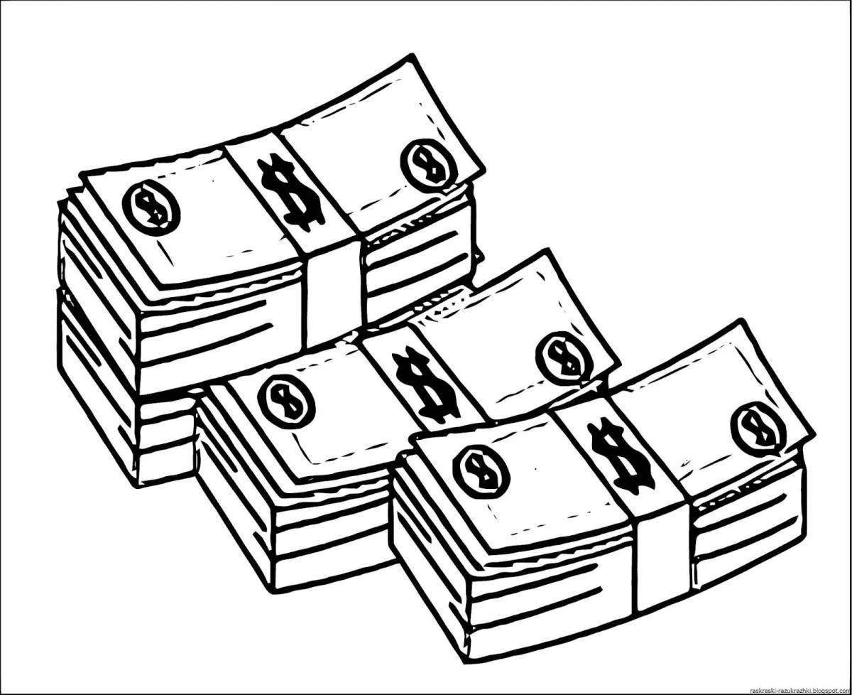 Exciting coloring money rubles for juniors