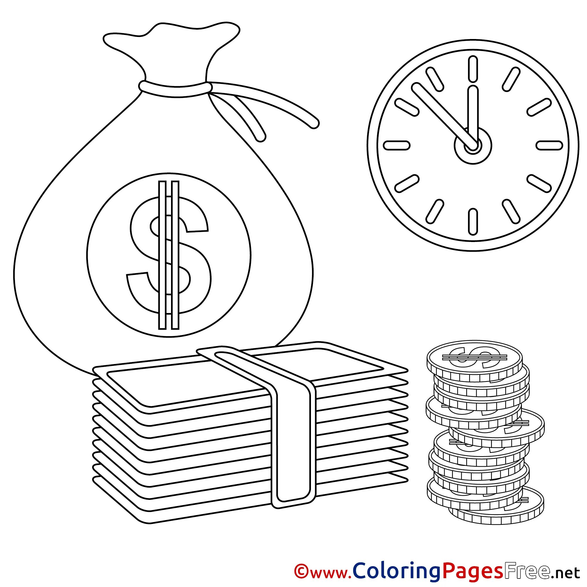 Real money rubles coloring for juniors