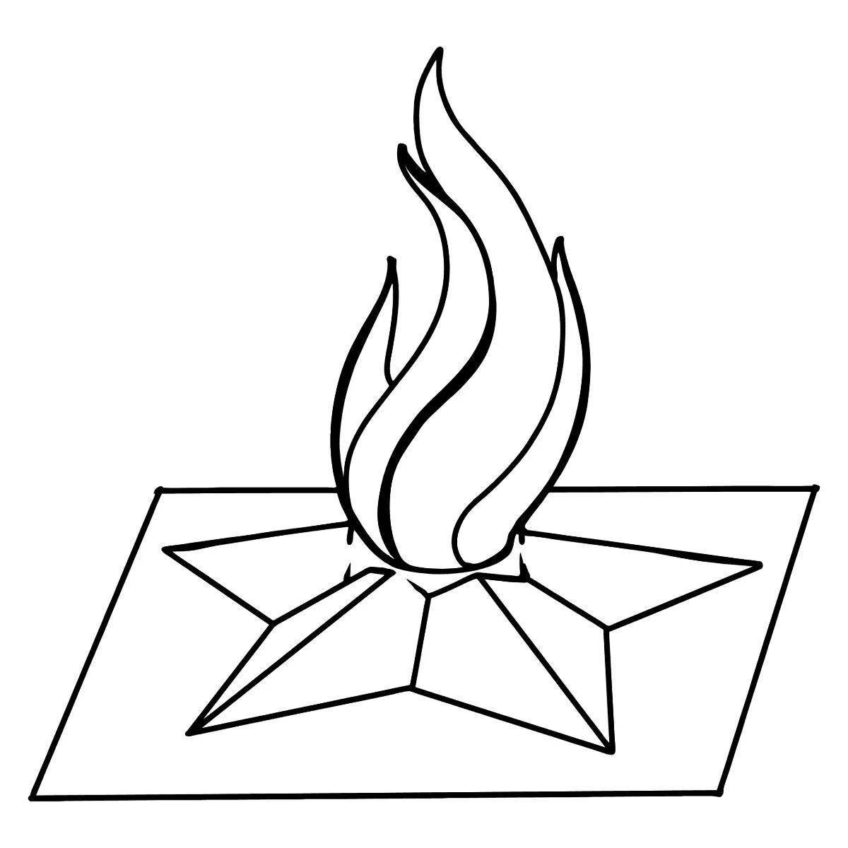 Flame coloring page for kids