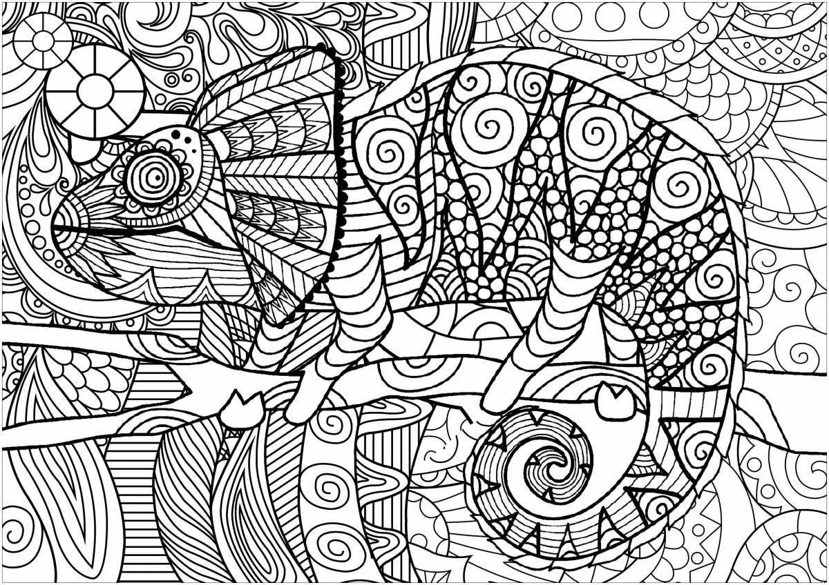 Animated anti-stress coloring book