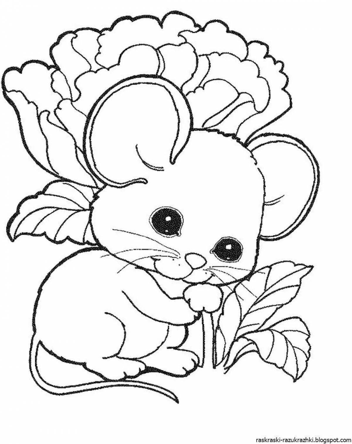 Friendly coloring cute animals for kids