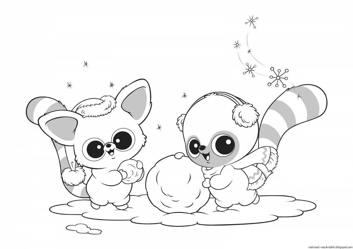 Cute cute animal coloring pages for kids