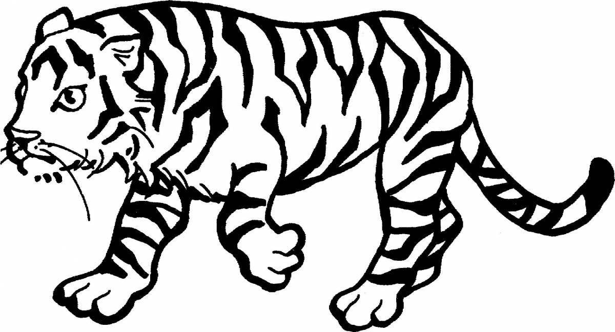 Раскраска яркий амурский тигр