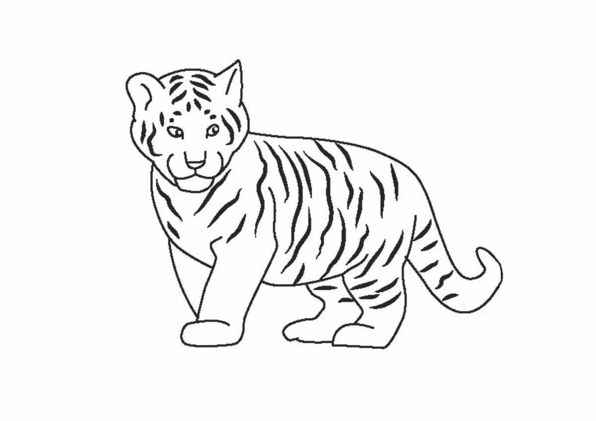 Coloring book flawless Siberian tiger