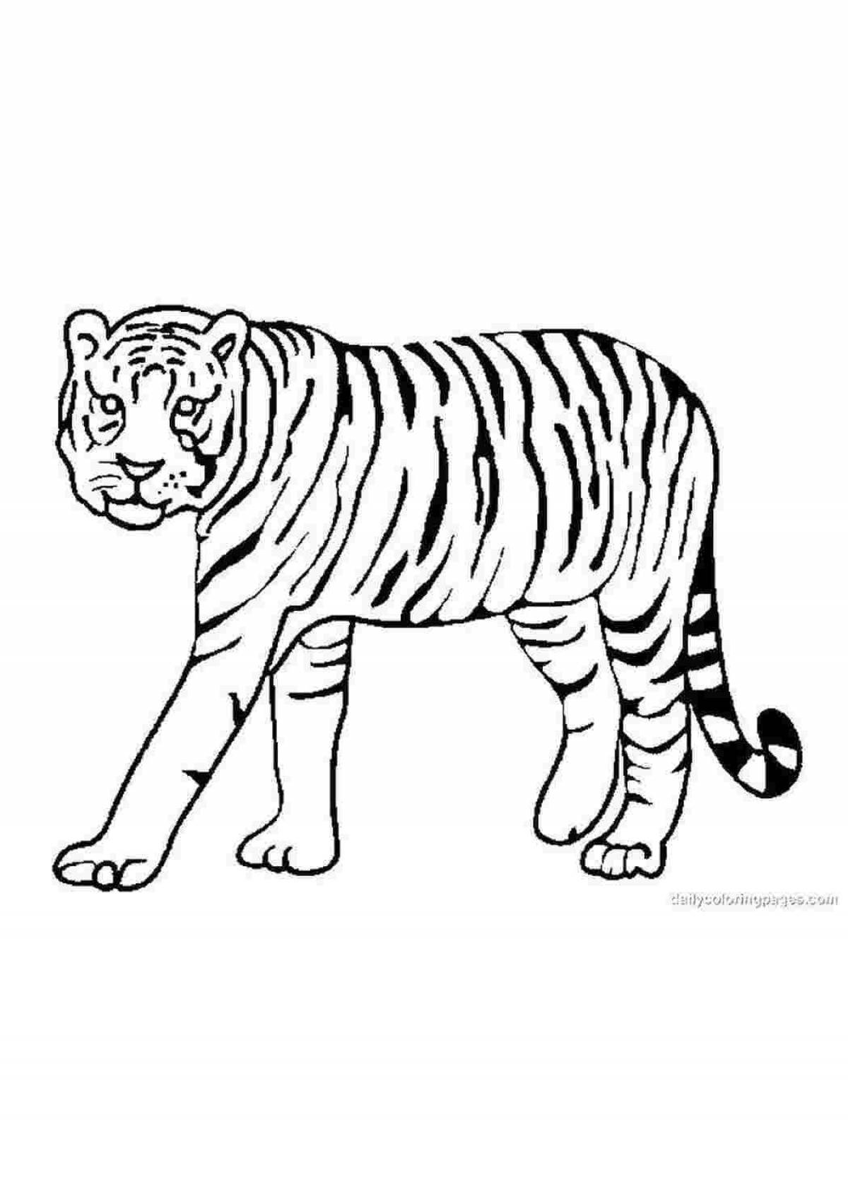 Coloring book playful siberian tiger