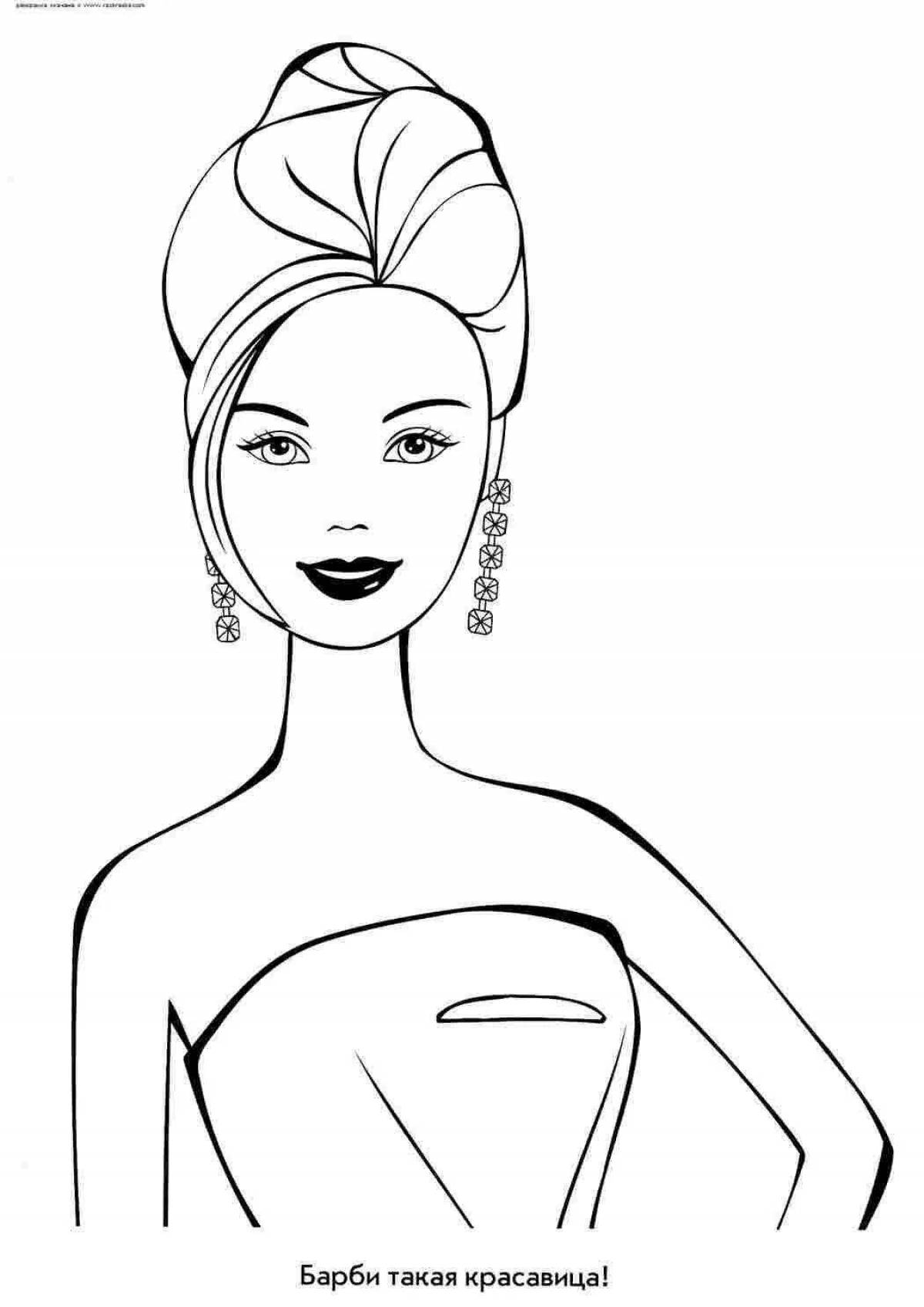 Adorable barbie face makeup coloring book