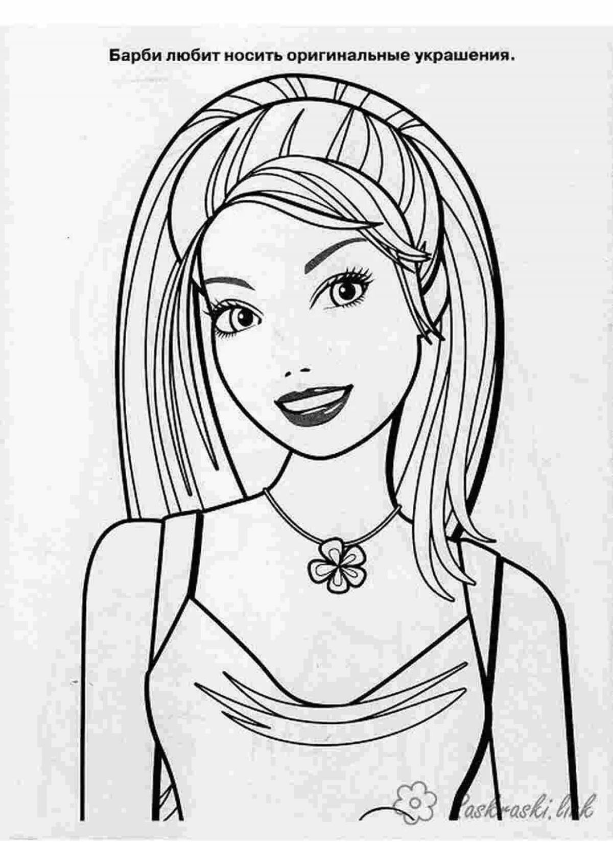 Fine barbie makeup coloring book