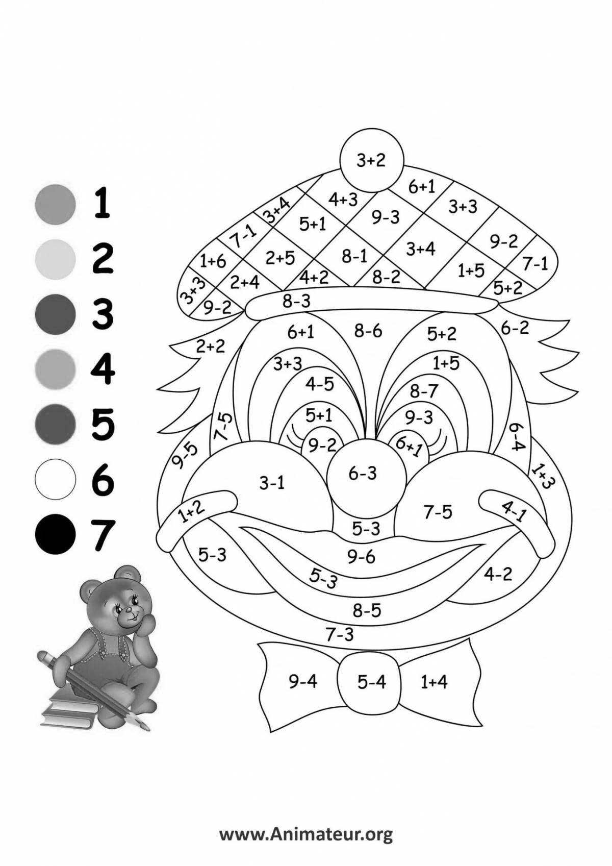 Fun composition of number 5 for preschoolers