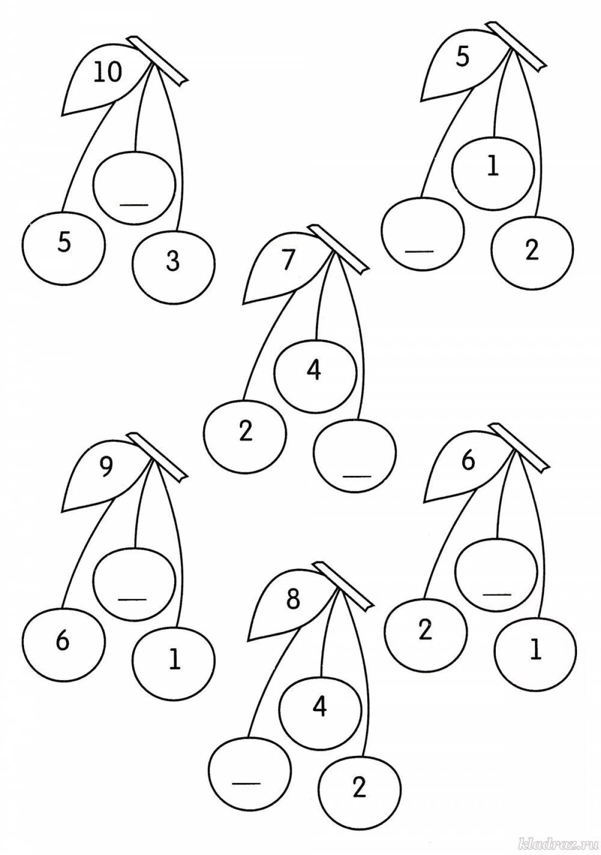 Photo Joyful number 5 coloring book for preschoolers