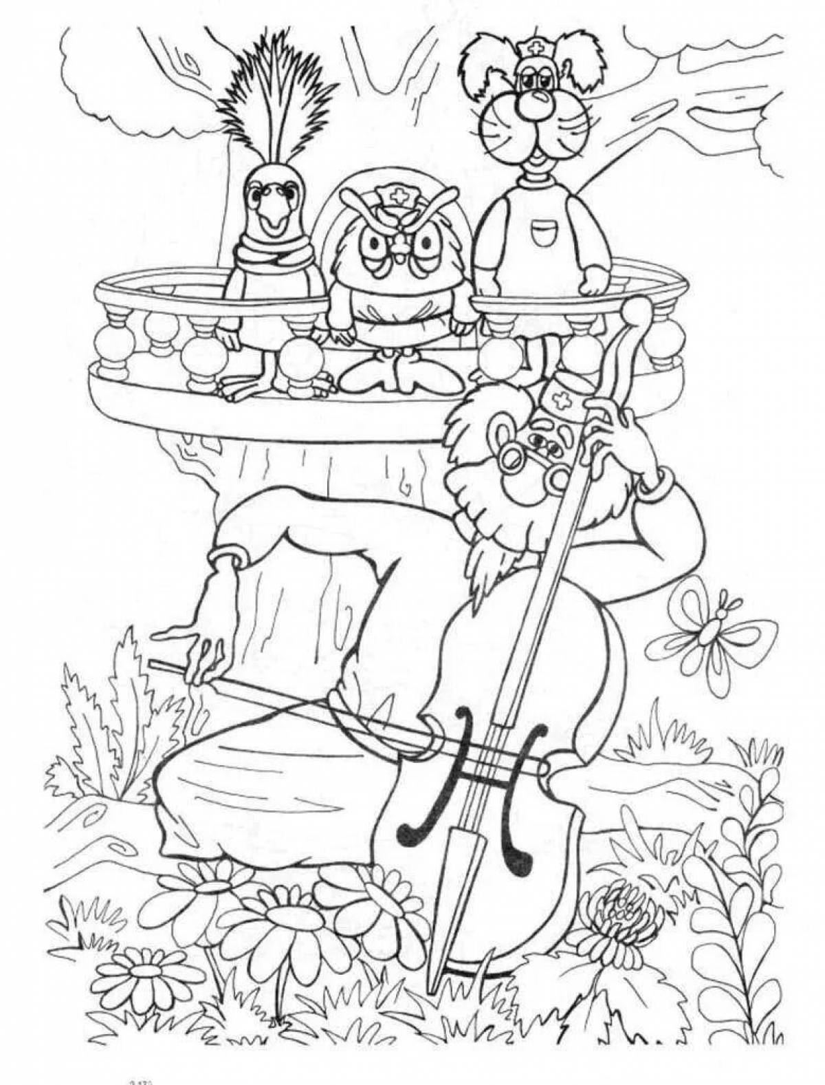 Coloring book amusing Chukov's fairy tale