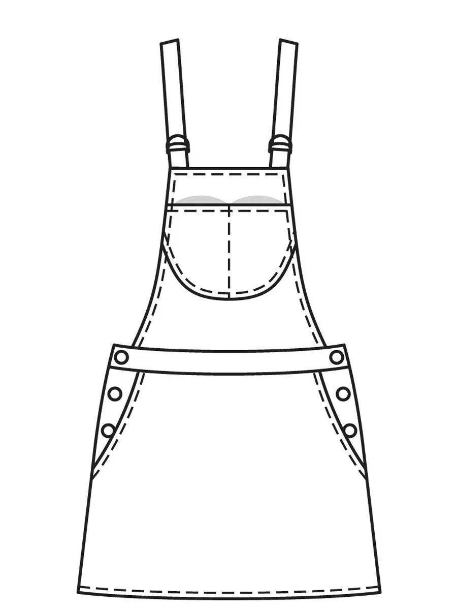 Выкройка джинсового сарафана 58р