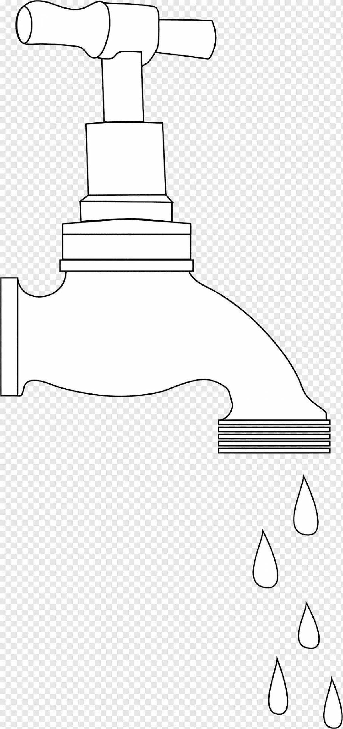 Детский кран с водой. Водопроводный кран для раскрашивания. Кран водопроводный раскраска для детей. Раскраска кран с водой для детей. Трафарет крана для воды.