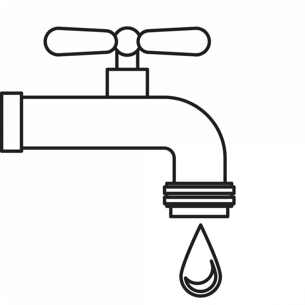 Водопроводный кран рисунок для детей