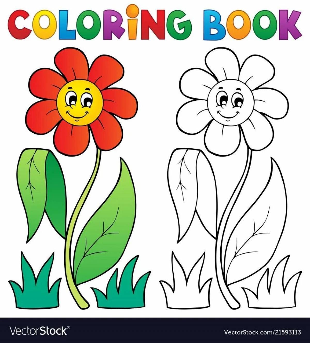 Раскраски для малышей цветные цветочек