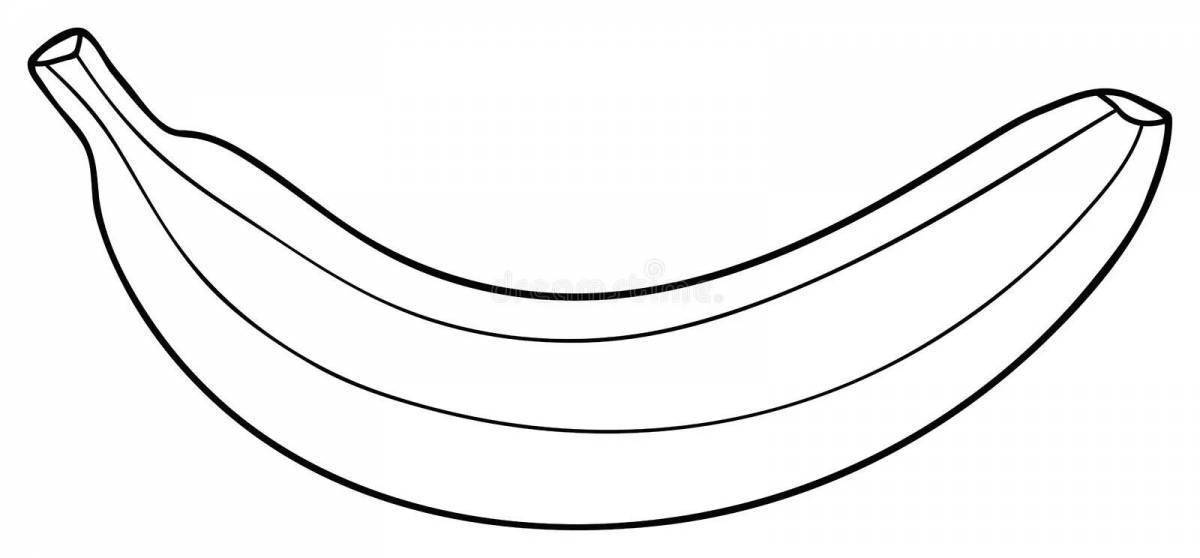 Банан картинка для детей на прозрачном фоне раскраска