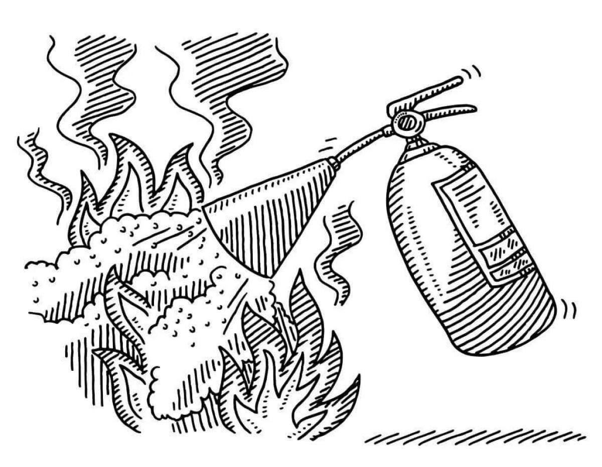 Огнетушитель рисунок карандашом
