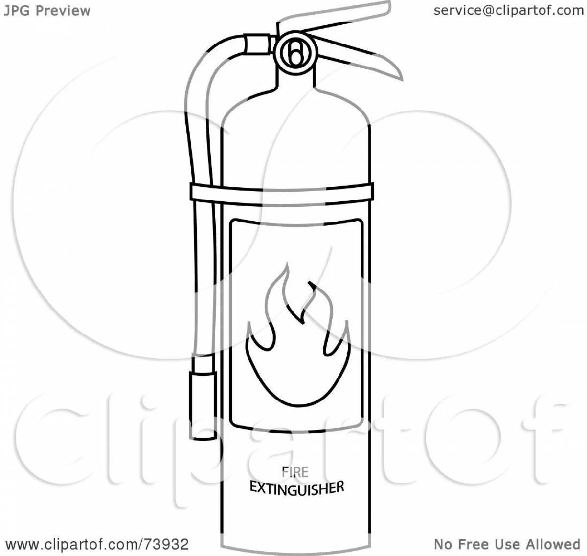 Рисунок огнетушителя для срисовки