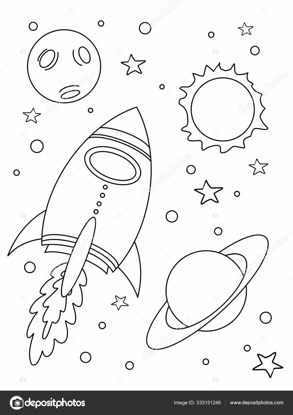 Раскраска на тему космос для детей в садик
