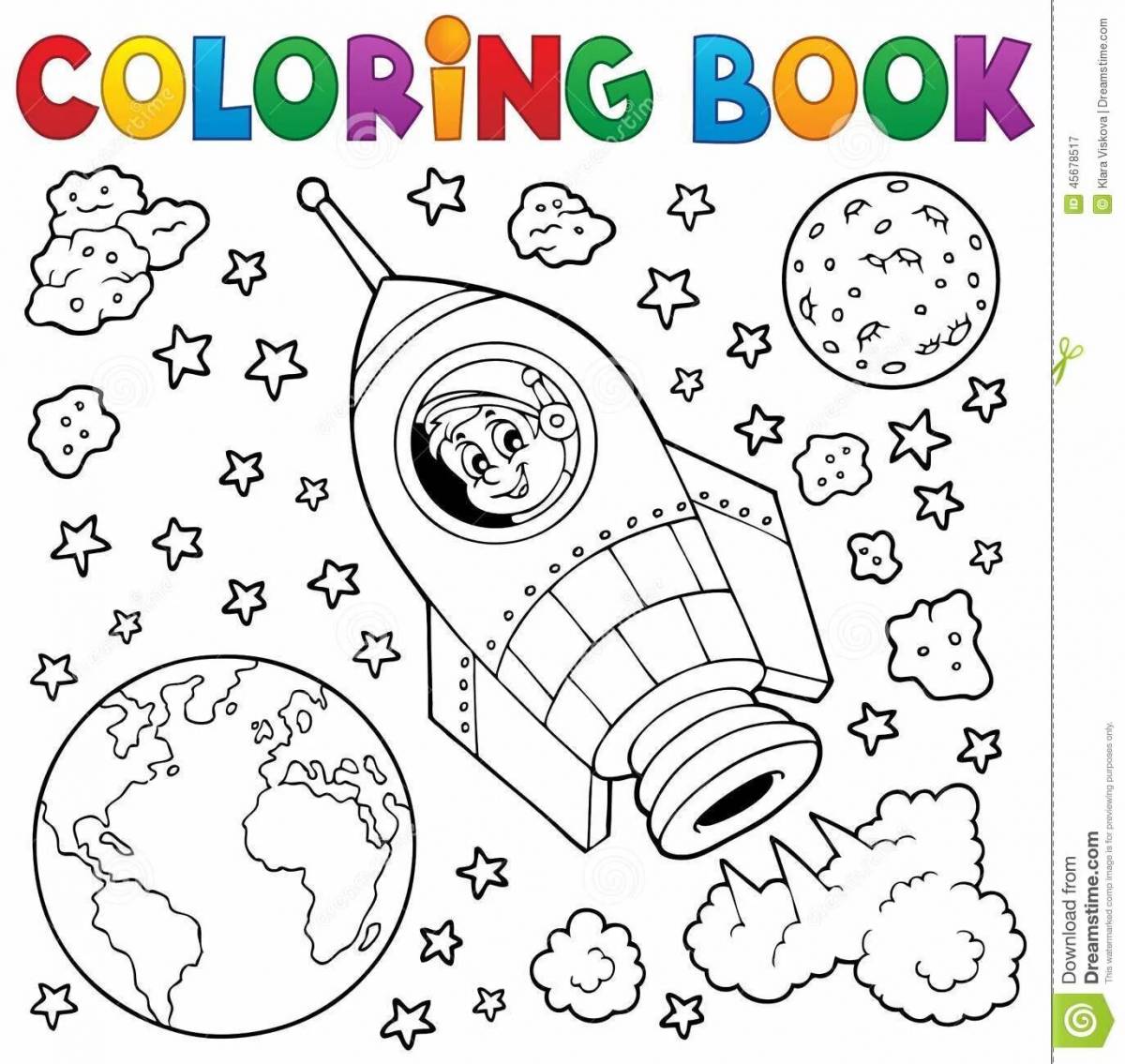 Раскраски космос для детей 6-7 лет