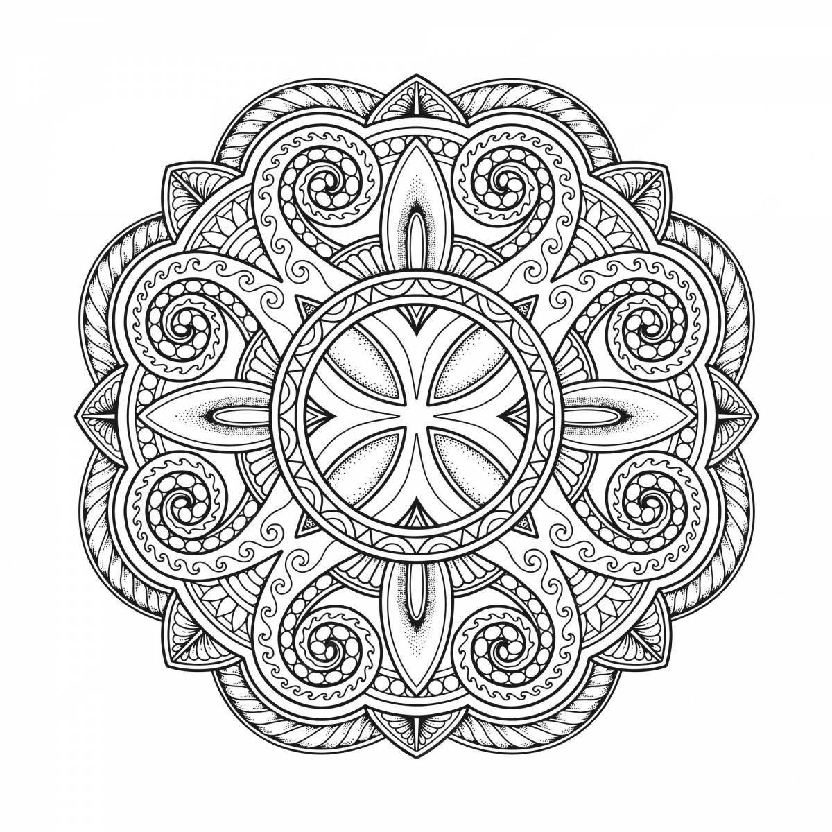 Glorious mandala coloring page for money