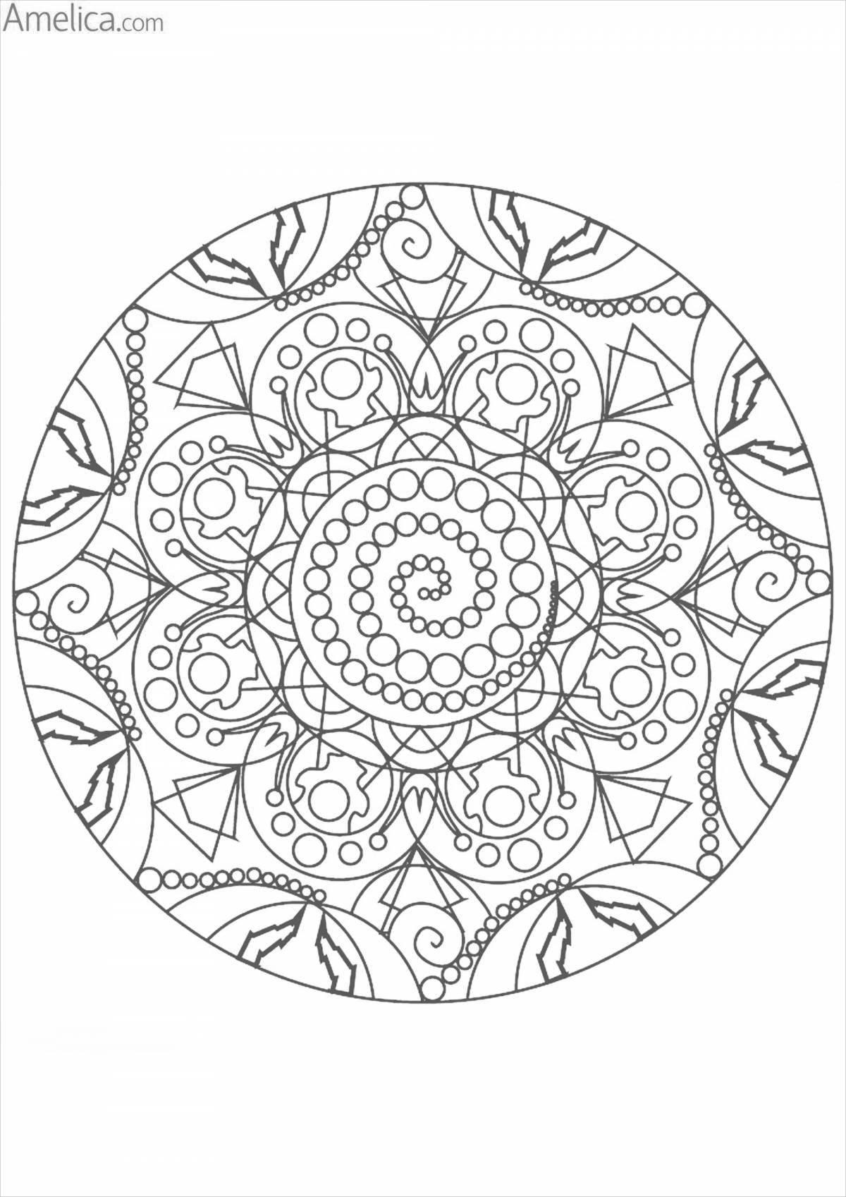 Bright mandala coloring book for money