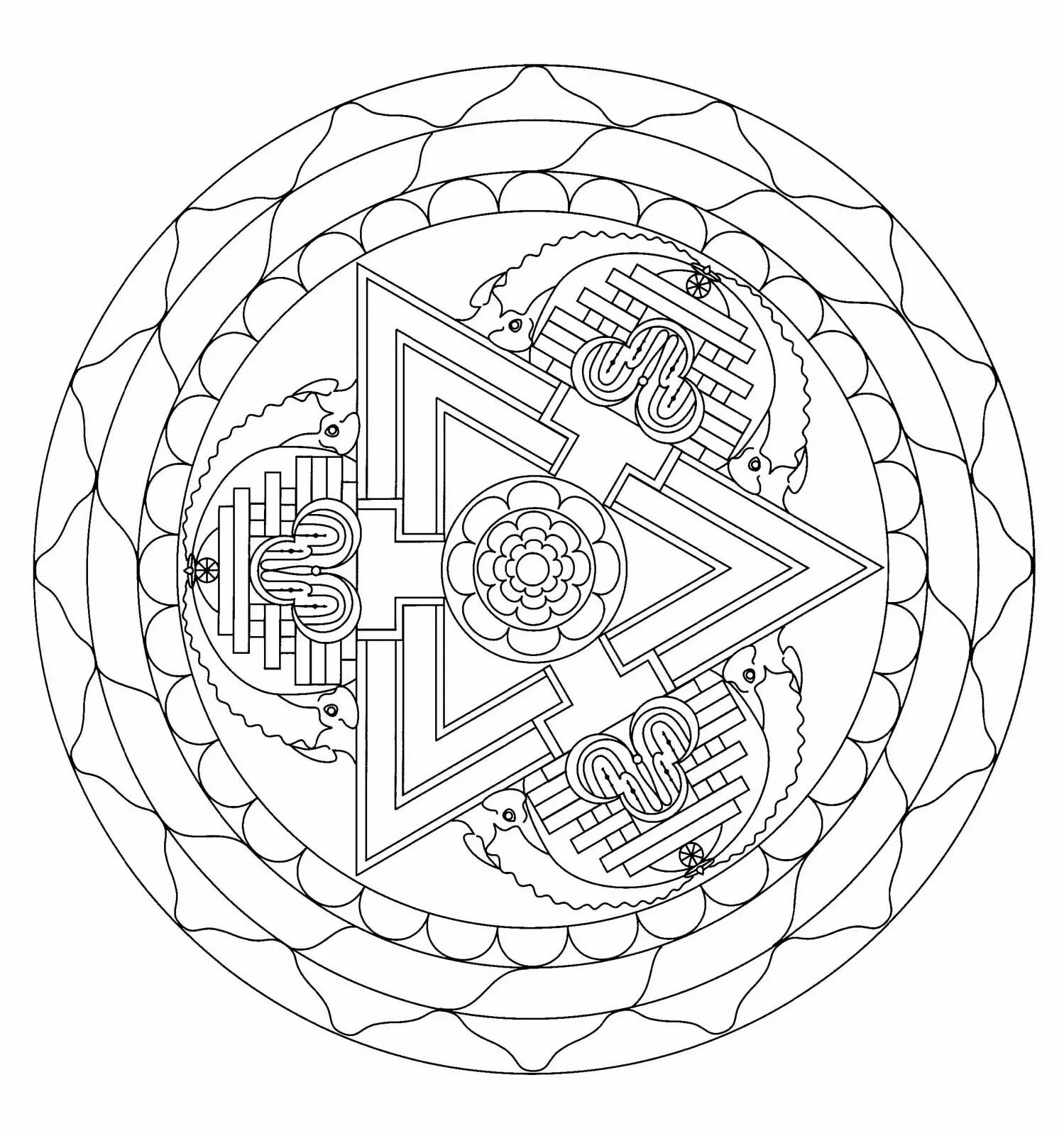 Fun coloring mandala for money