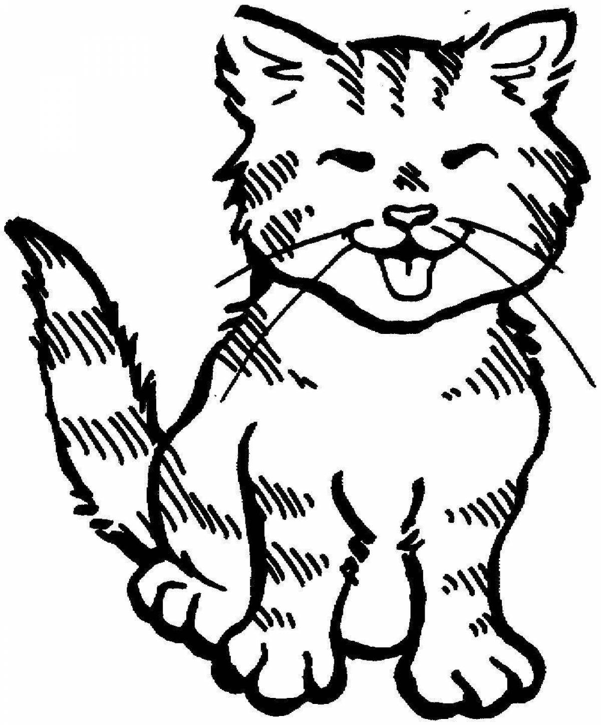 Curious kitten coloring book for kids