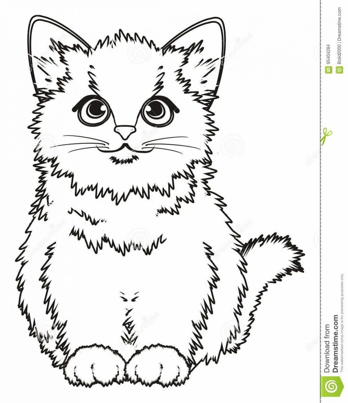 Brave kitten coloring pages for kids