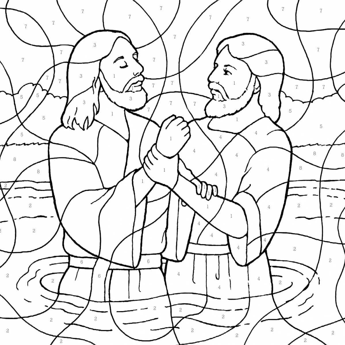 Joyful jesus baptism coloring book for kids