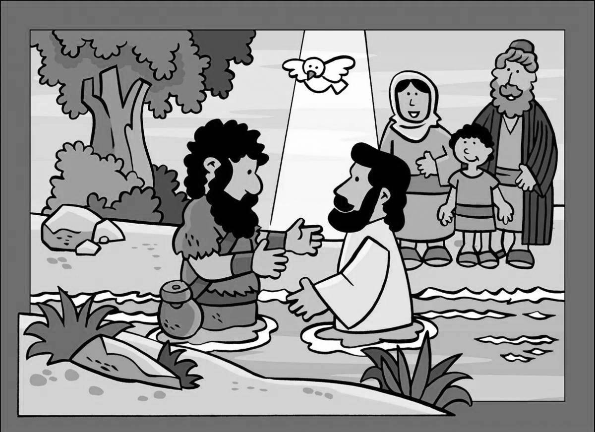 Exciting jesus baptism coloring book for kids