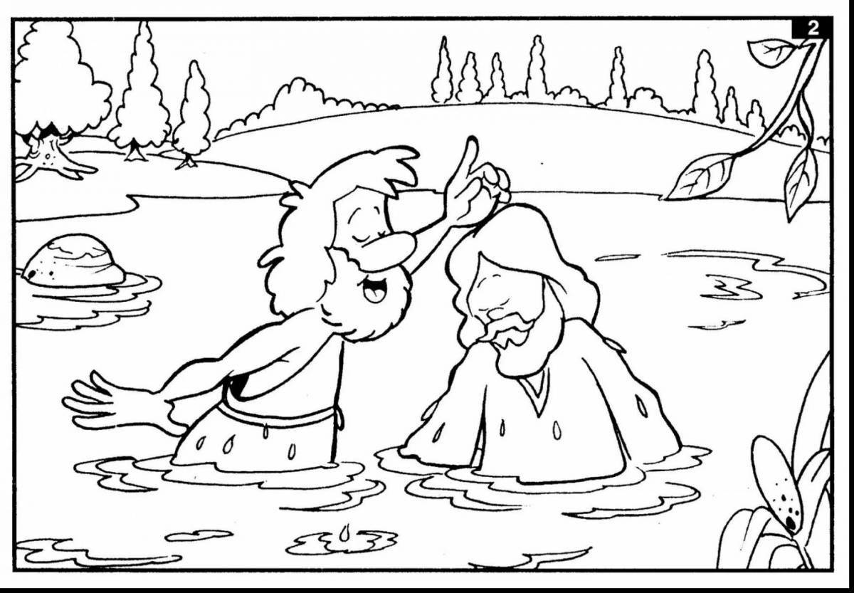 Joyful jesus baptism coloring book for kids