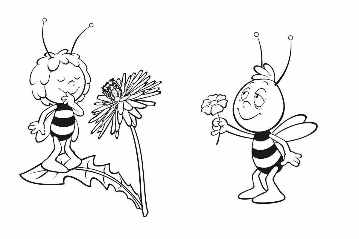 Яркая пчела майя раскраски для детей