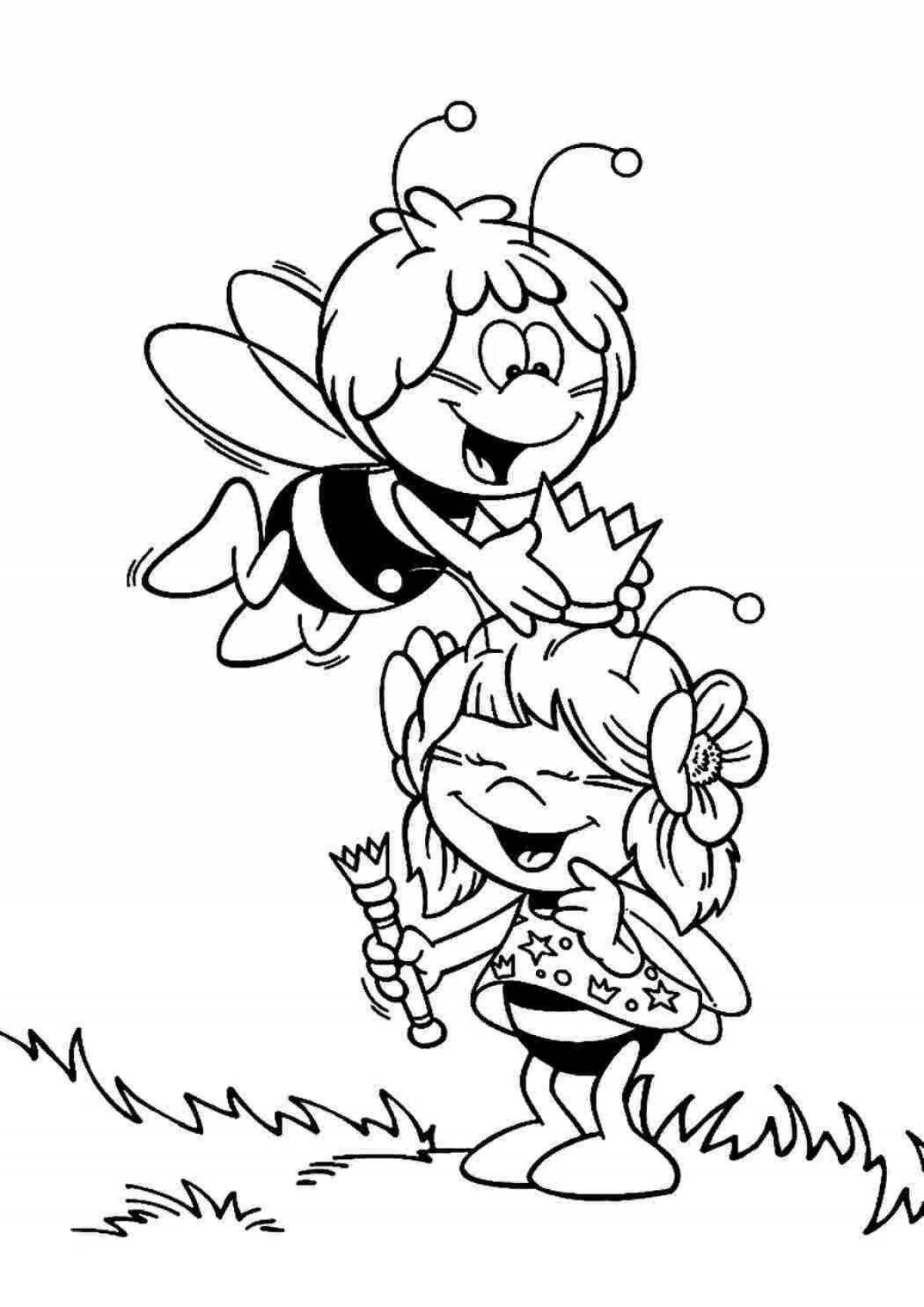 Adorable Maya bee coloring book for kids