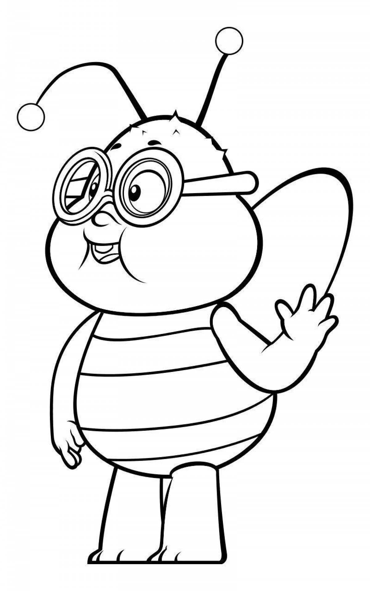 Cute bee maya coloring pages for kids