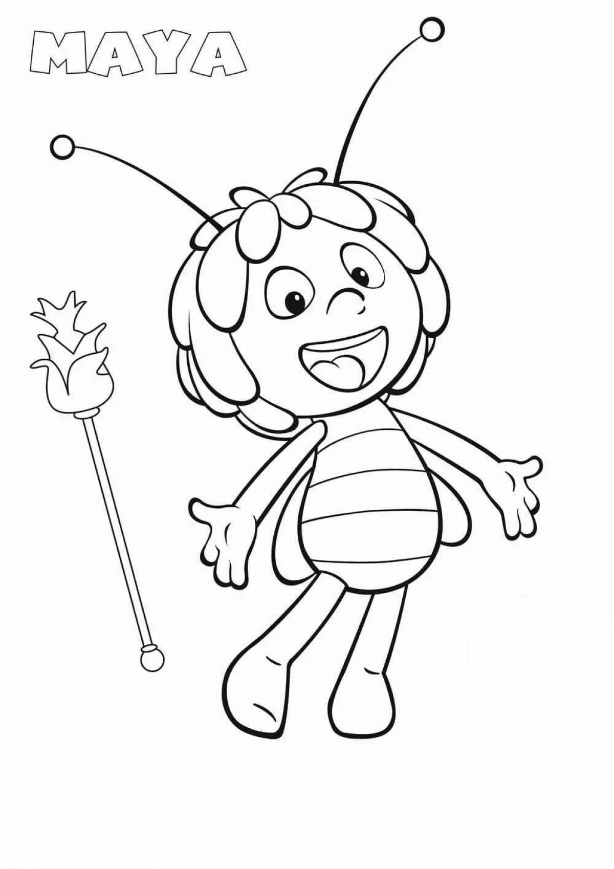 Maya bee coloring page for kids