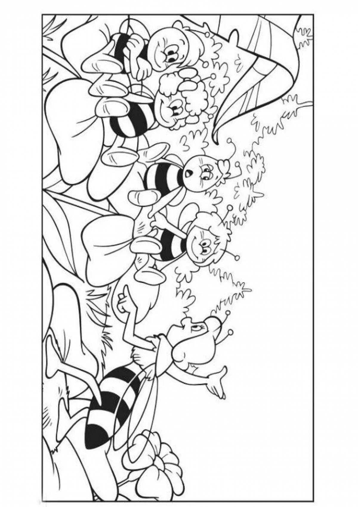 Color-mad maya bee coloring page for children