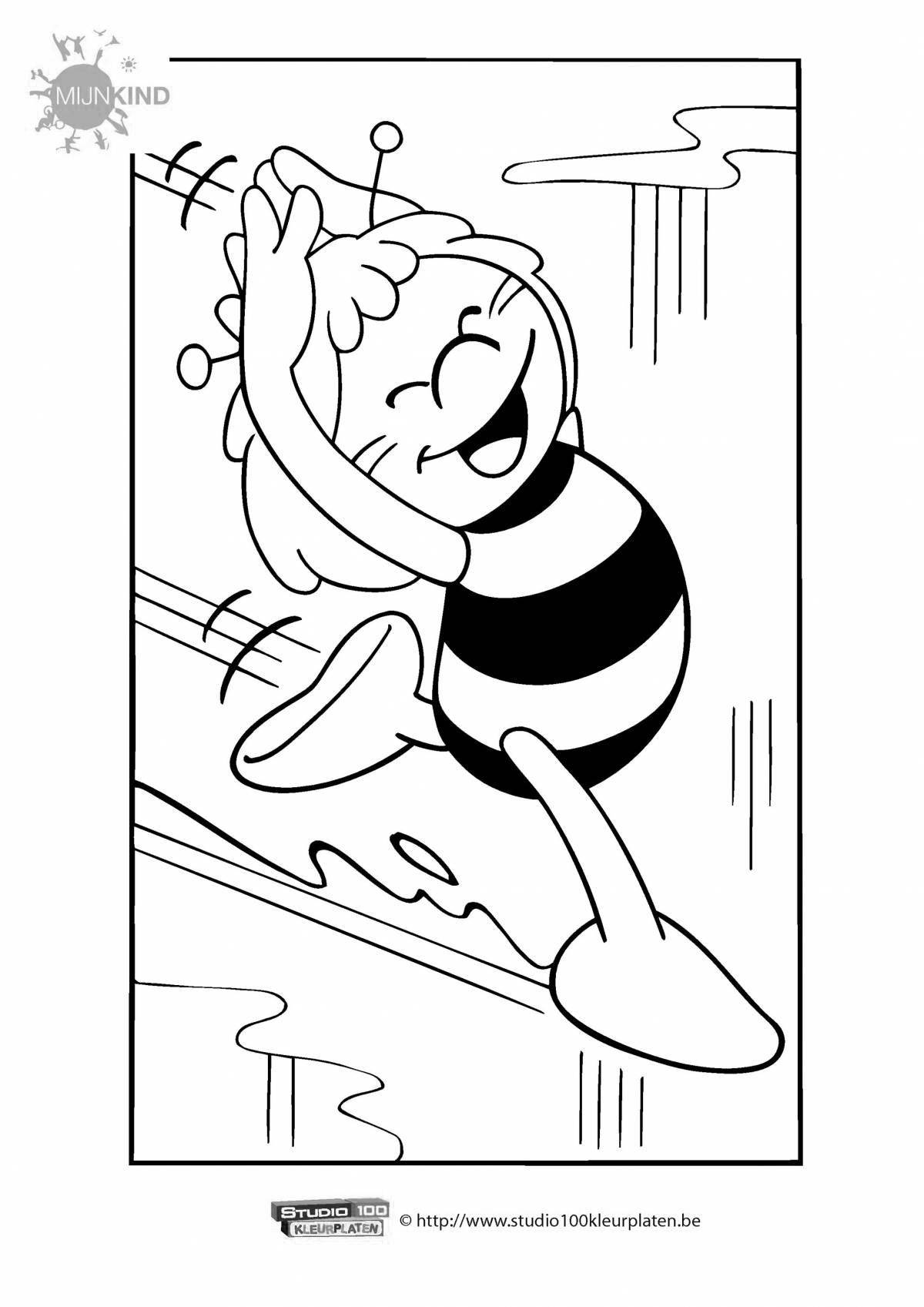 Color-wild maya bee coloring page for kids