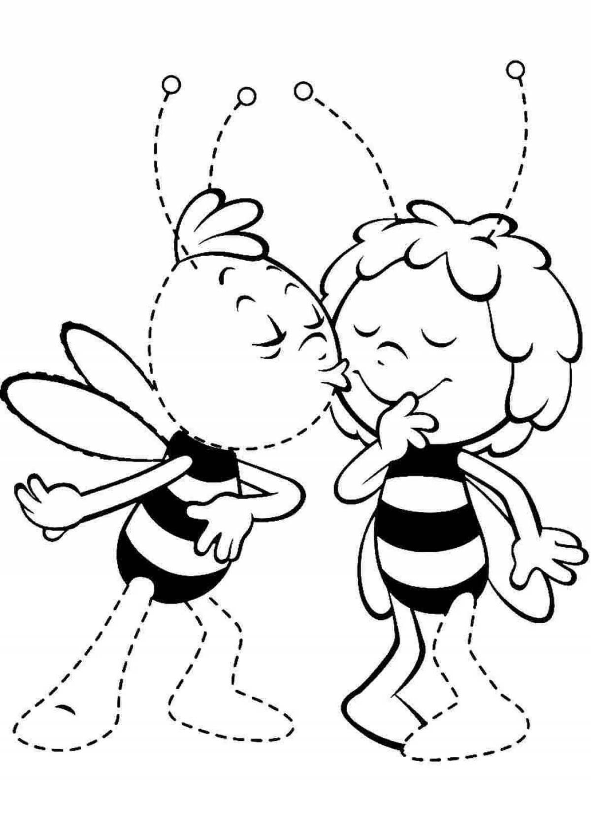 Color-mania maya bee coloring page for kids
