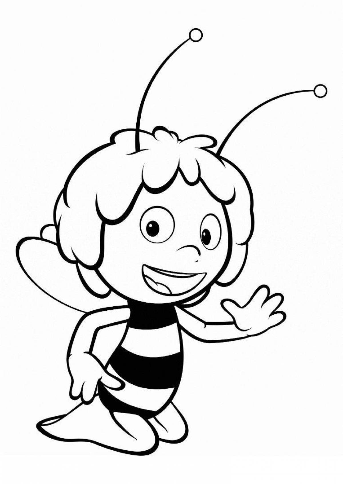 Color-fever maya bee coloring page for kids