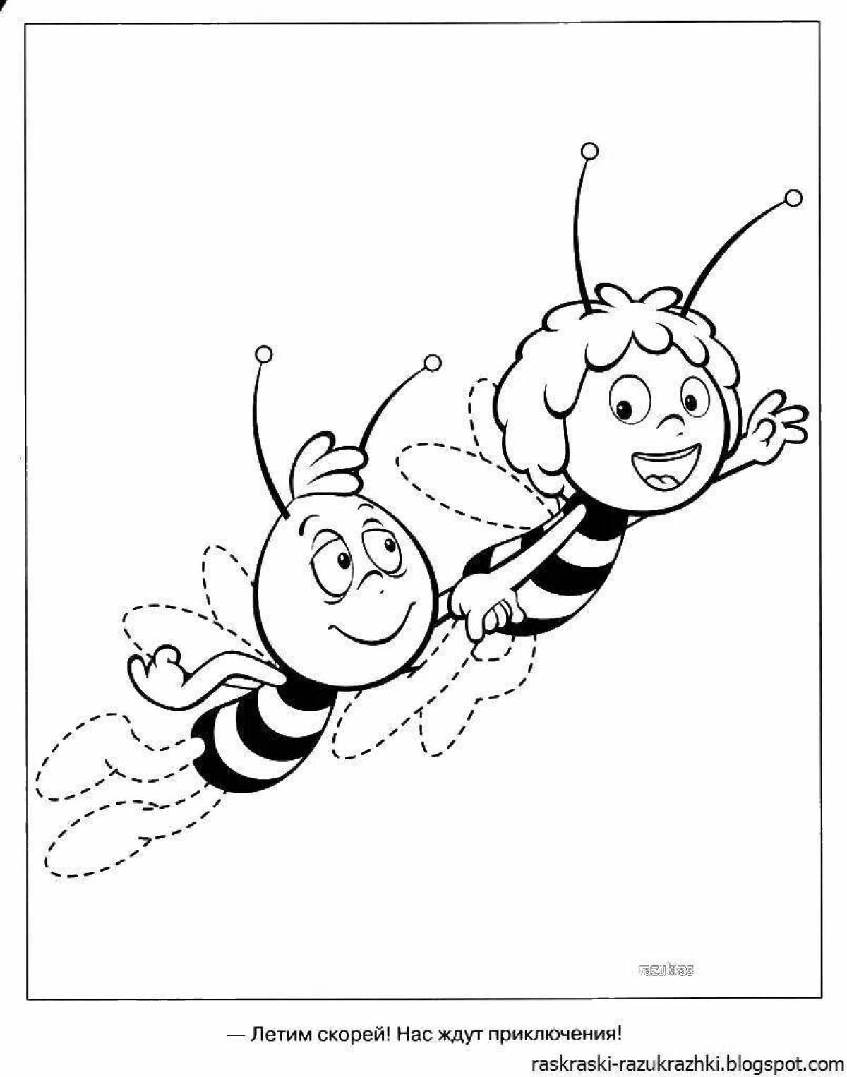 Maya bee crazy coloring book for kids