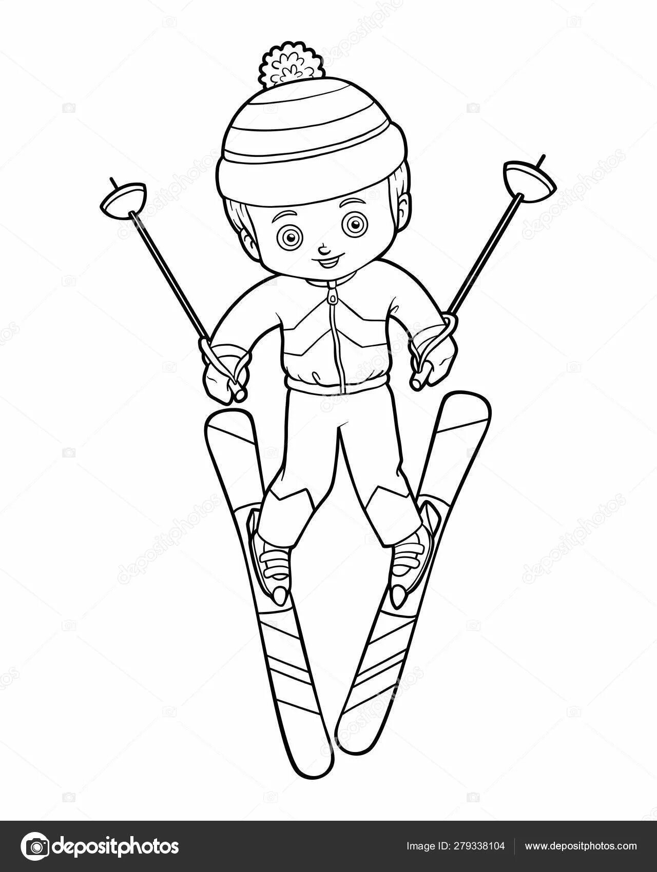 Boy skiing for children #2