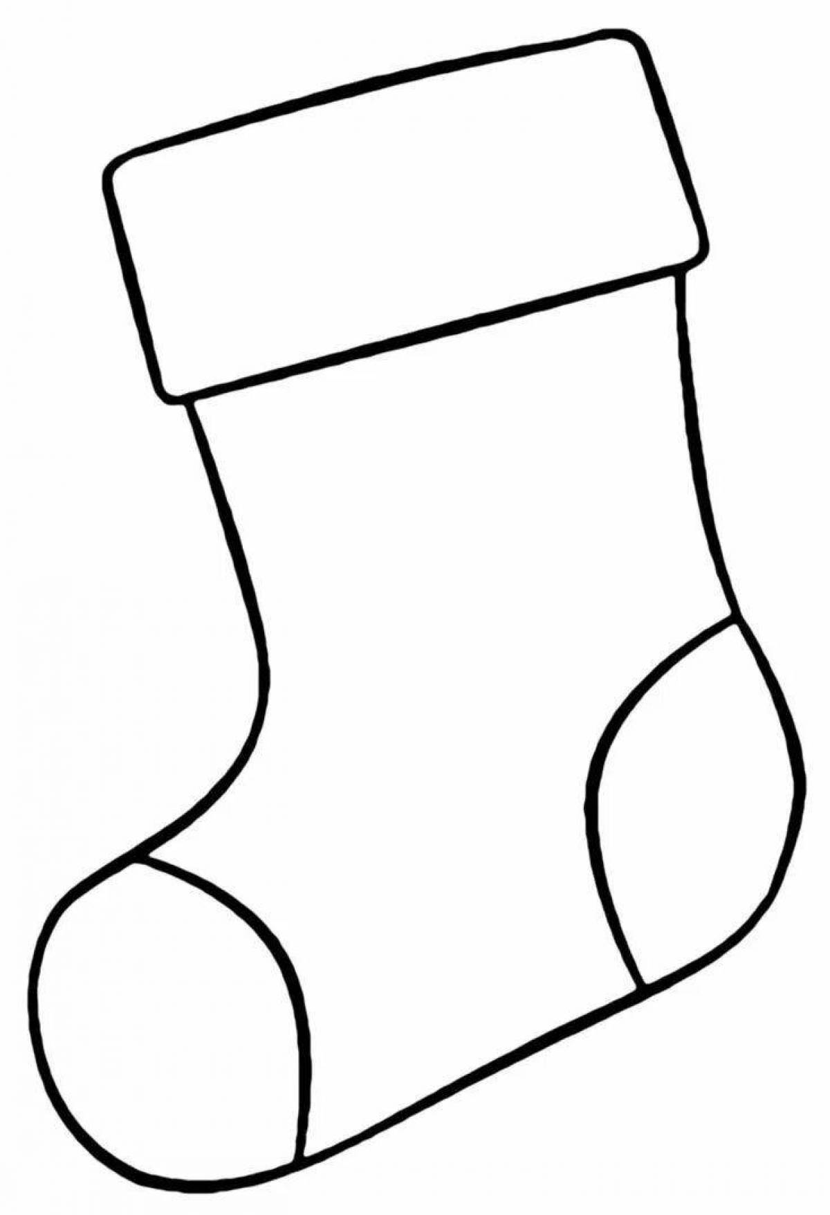 Coloring book sparkling Christmas boot