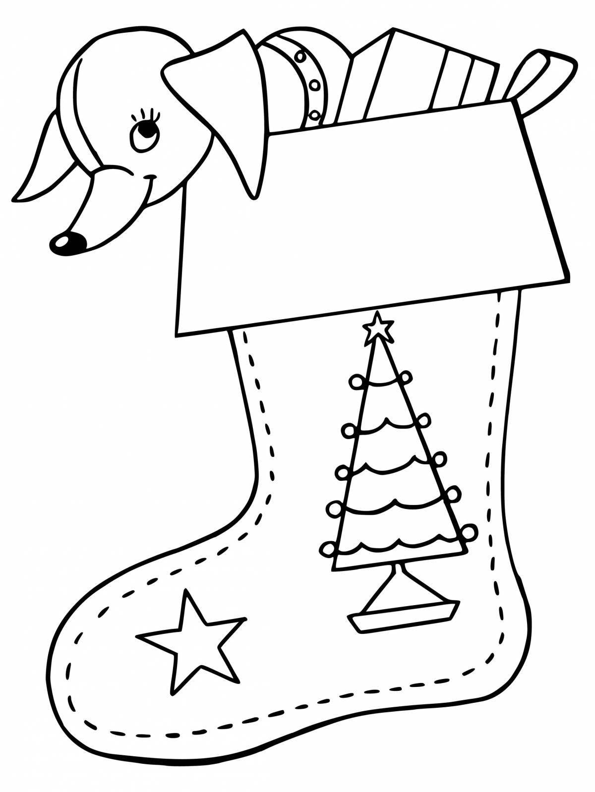Coloring page glamorous Christmas boot