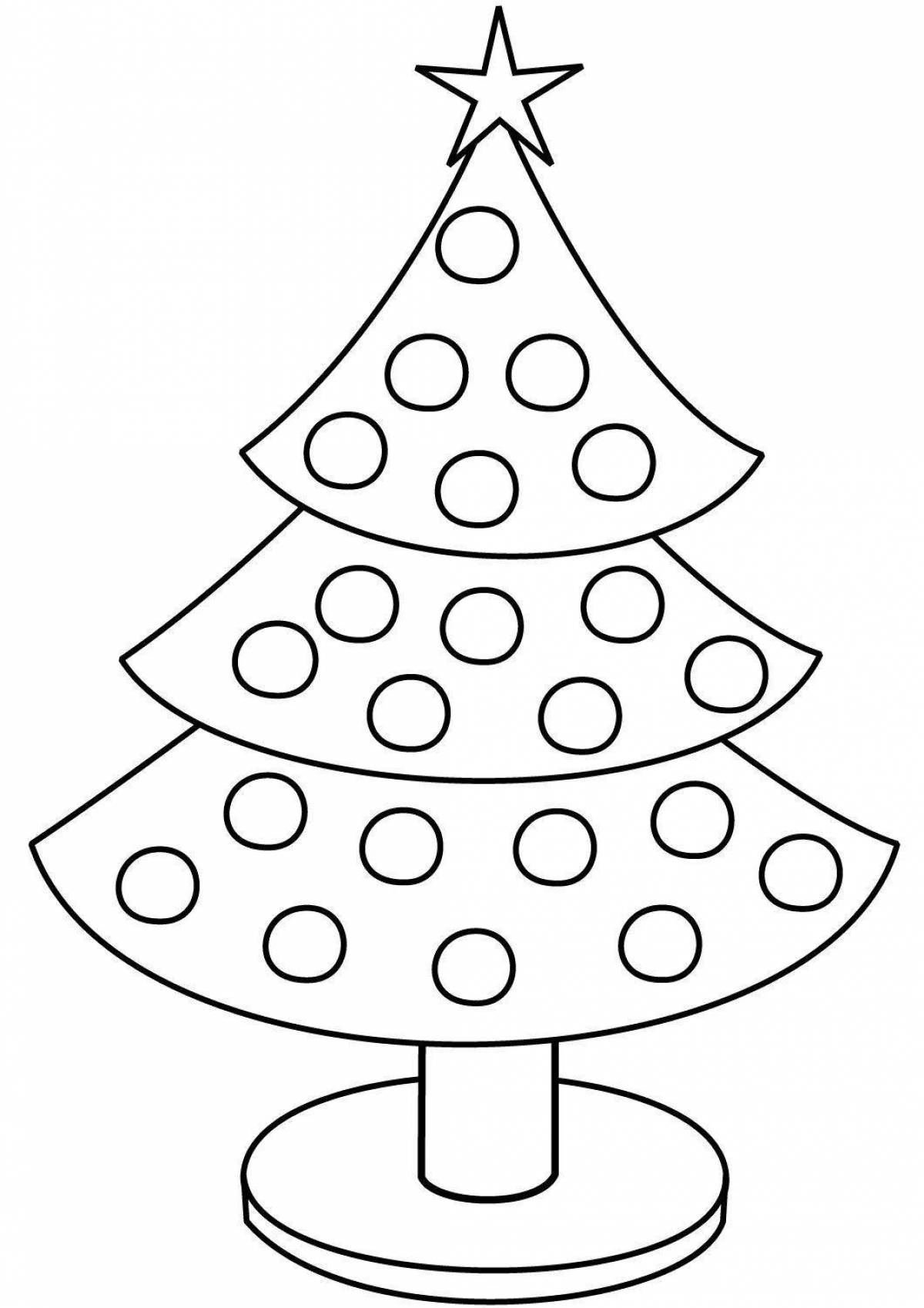 Shiny Christmas tree coloring book for kids