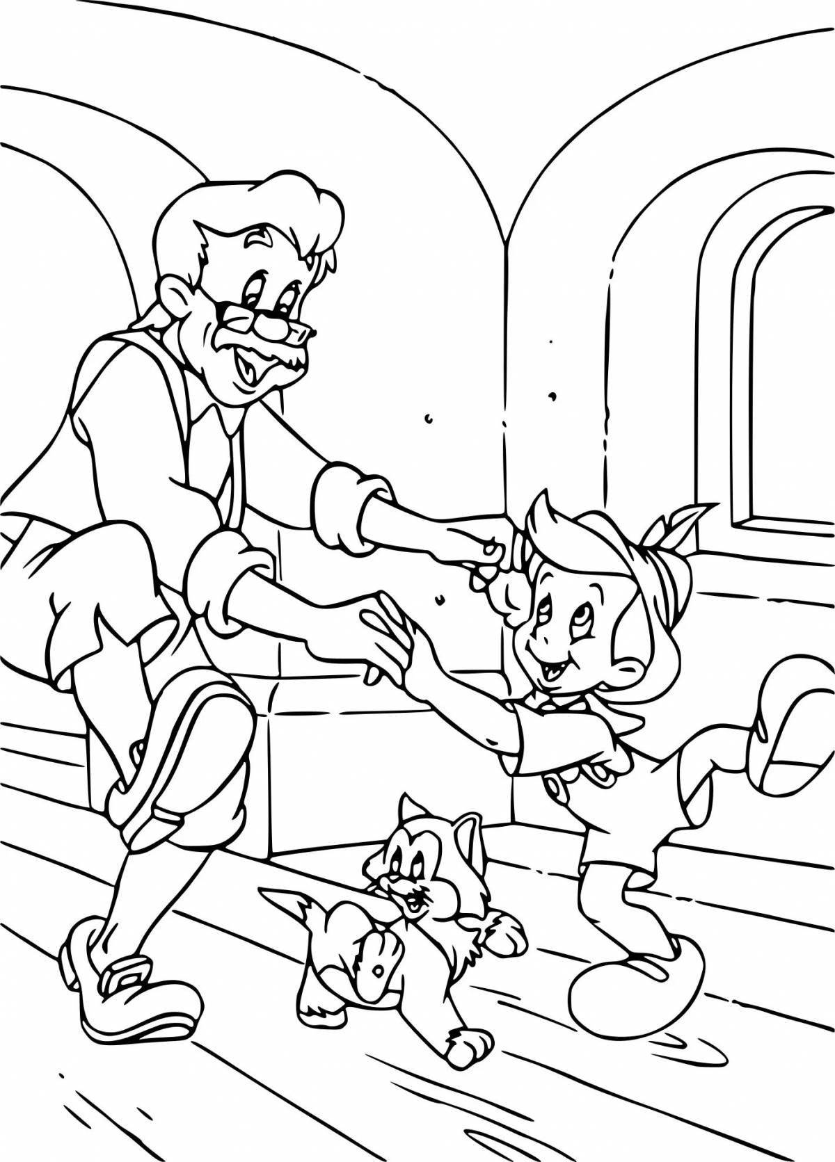 Pinocchio's charming coloring book